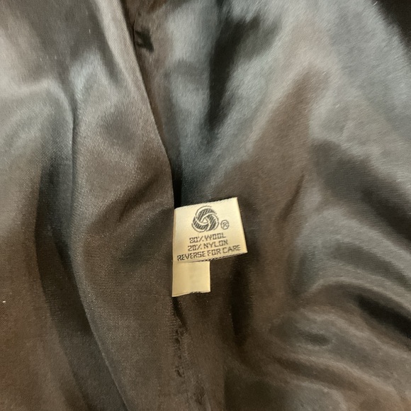 Herman Kay Womens Black Long Sleeve Collared Button Front Classic Coat Size 16 - Picture 10 of 12